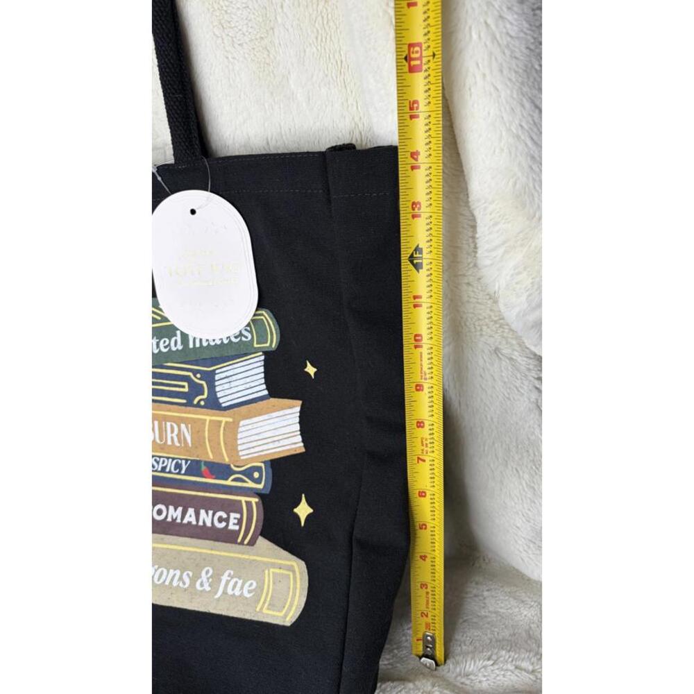 Book Lover’s Tote Bag – Reusable Canvas Bag with Pocket - Picture 3 of 6